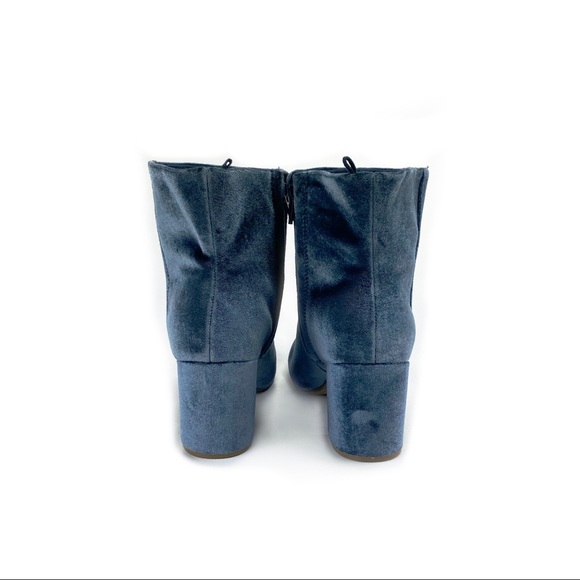 Old Navy Blue Steel Velvet Ankle Boots Size 7 - Picture 11 of 14